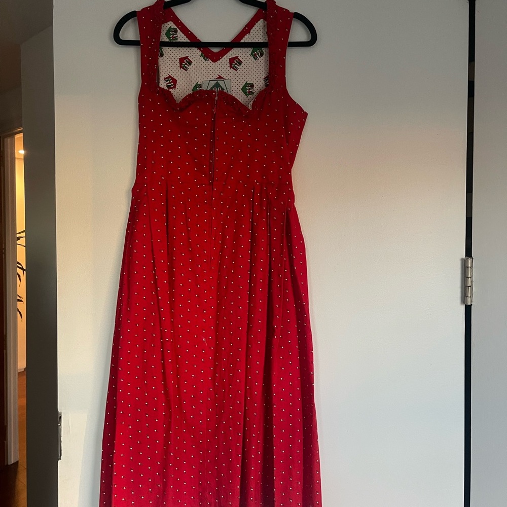 Vintage Red German Style Dress